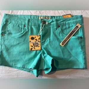 NWT Hybrid & Company Women's Turquoise Jean Shorts